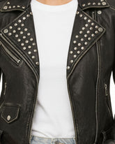 Women's Balfern Studded Leather Biker Jacket